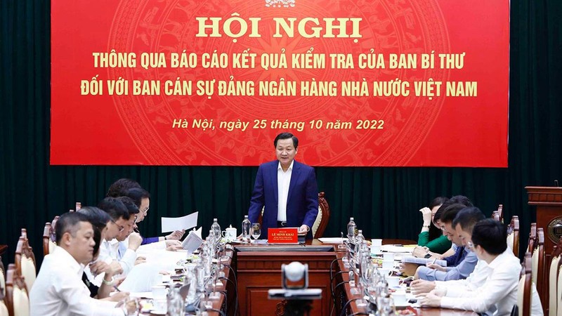 Thông qua báo cáo kết quả kiểm tra của Ban Bí thư với Ban Cán sự đảng Ngân hàng Nhà nước Việt Nam