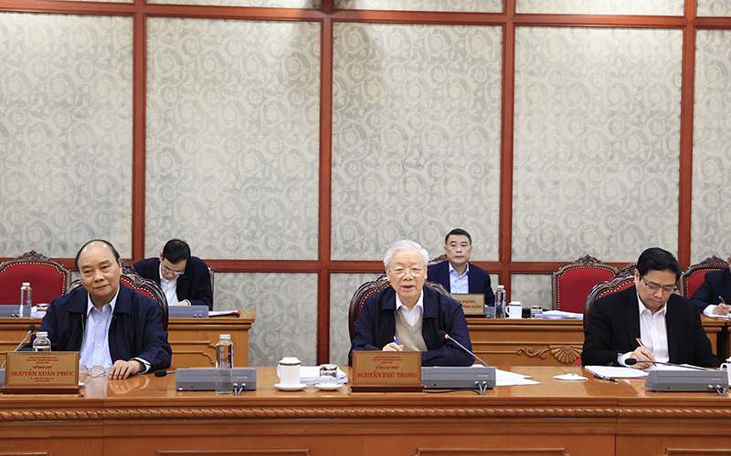 Tổng Bí thư Nguyễn Phú Trọng chủ trì họp Bộ Chính trị, bàn nhiều vấn đề quan trọng