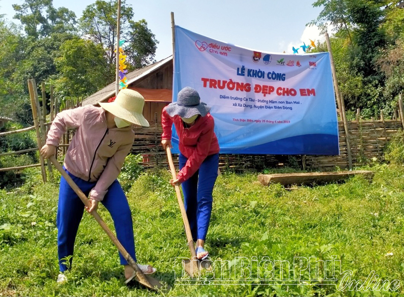 Xây dựng 2 điểm trường cho em tại huyện Điện Biên Đông
