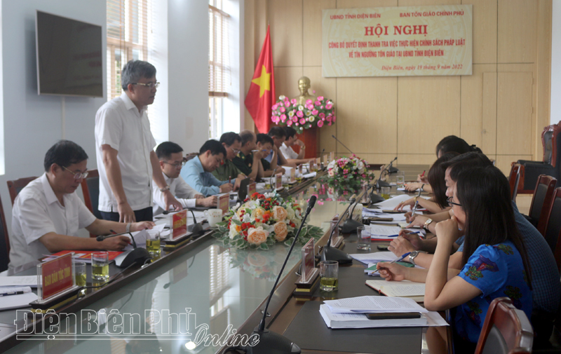 Thanh tra việc thực hiện chính sách pháp luật về tín ngưỡng tôn giáo tại Điện Biên