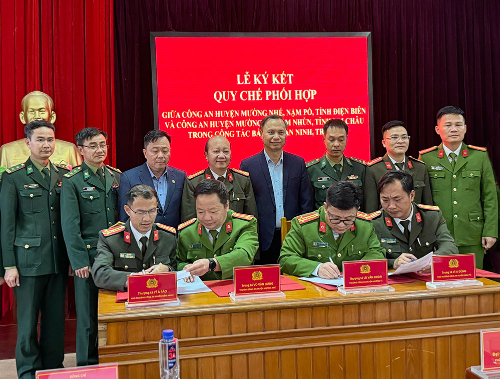 Công an 4 huyện biên giới tỉnh Điện Biên và Lai Châu phối hợp đảm bảo an ninh trật tự