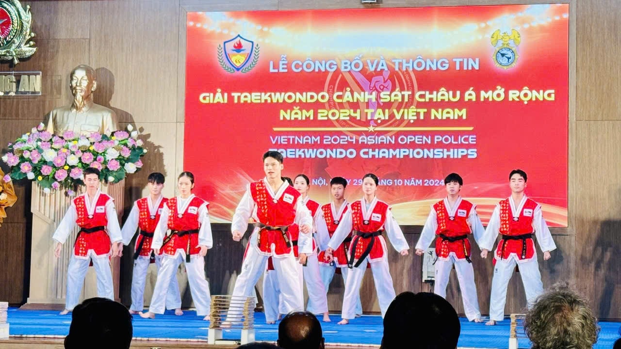 23 quốc gia, vùng lãnh thổ tham dự Giải taekwondo cảnh sát châu Á mở rộng 2024