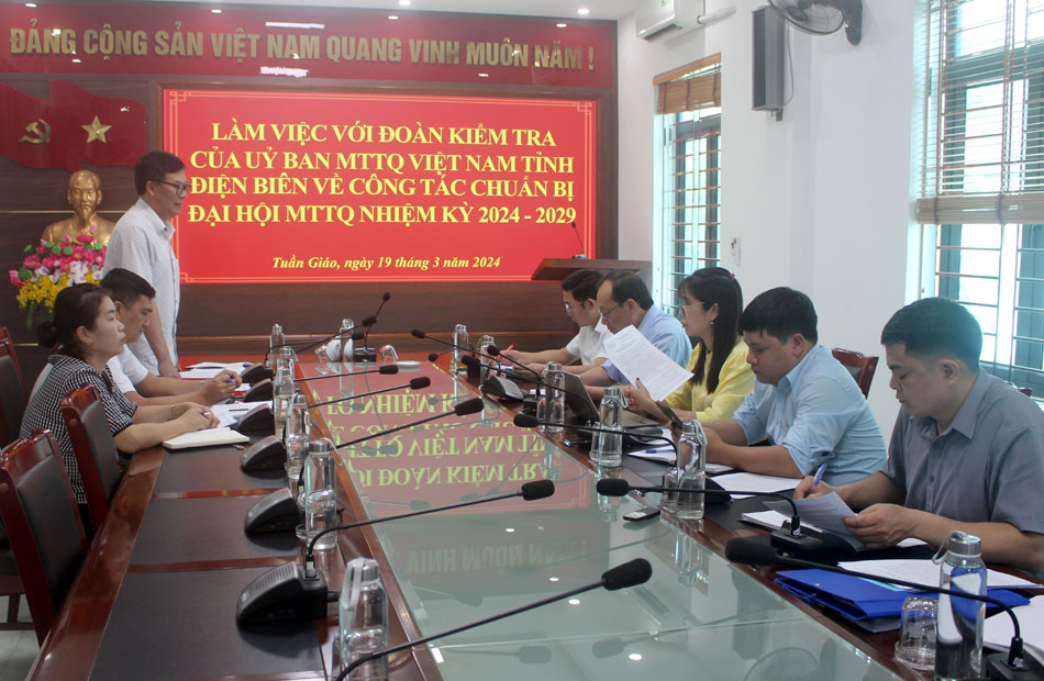 Kiểm tra công tác chuẩn bị Đại hội MTTQ Việt Nam các cấp tại huyện Tuần Giáo