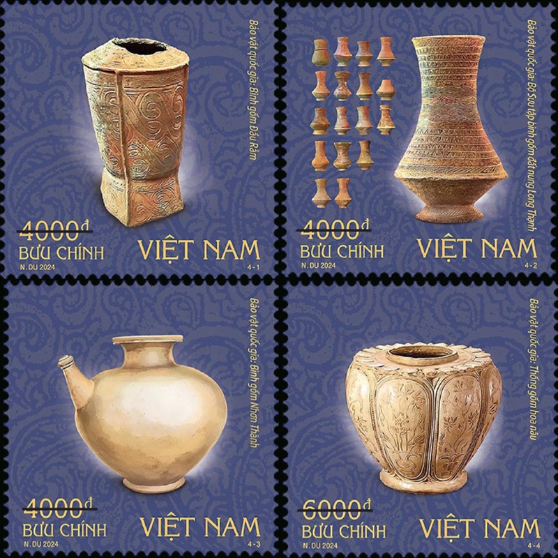 Phát hành 4 mẫu tem “Bảo vật quốc gia”