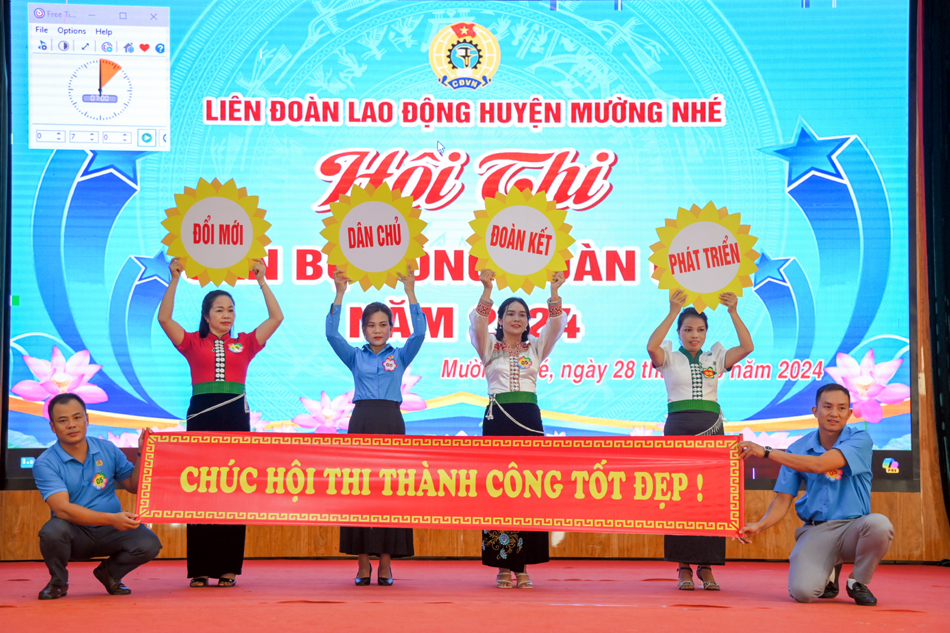 14 đội tham gia Hội thi Cán bộ Công đoàn giỏi huyện Mường Nhé năm 2024