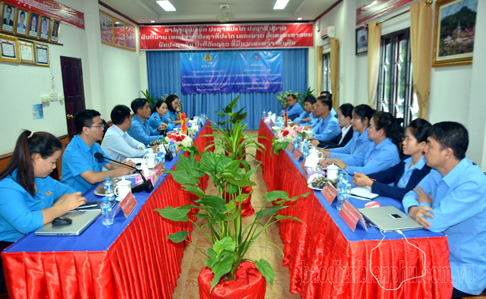 Liên đoàn Lao động Điện Biên thăm, làm việc với Liên hiệp Công đoàn 5 tỉnh Bắc Lào